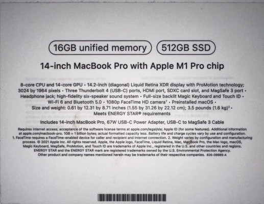 14-inch Macbook Pro 512 GB SSD