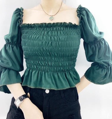 Puff smoked blouse 🔥