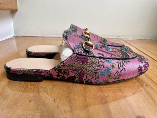 Authentic Gucci Princetown Donald Duck Jacquard Mules