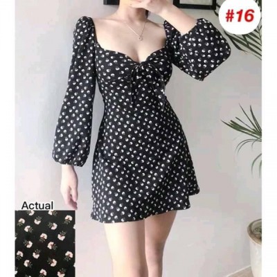 korean puff sleeve dress