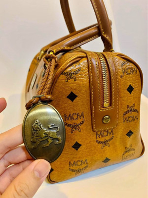 Mcm Cognac Boston Bag