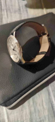 Pre loved FREDERIQUE CONSTANT Slimeline Stainless Steel Black Leather Strap
