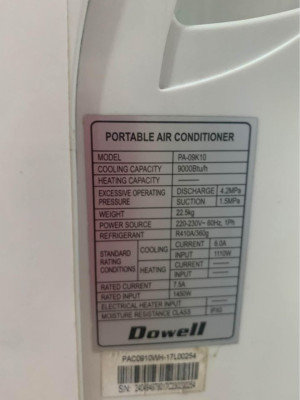 DOWELL PORTABLE AC 1HP