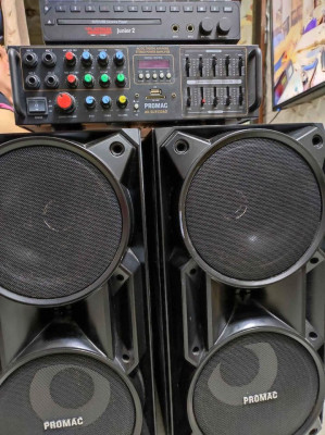 Speaker with videoke and amplifier