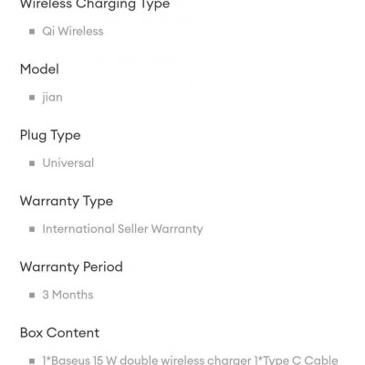 Baseus Black Simple 2in1 Wireless Charger