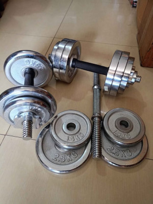Dumbbell set chrome cast iron for takeall