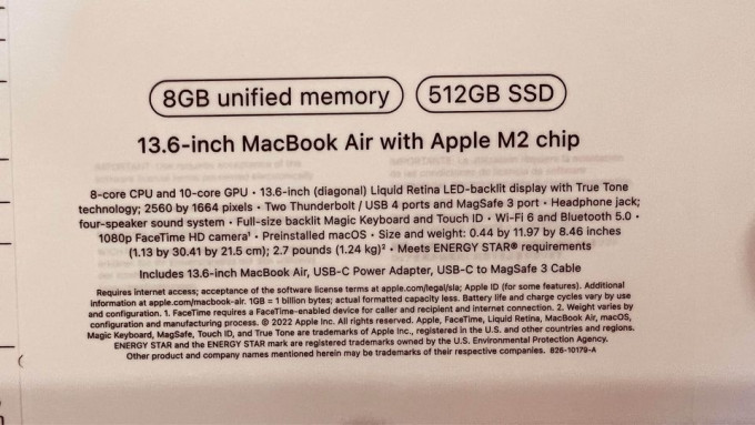 Macbook Air 2022 M2