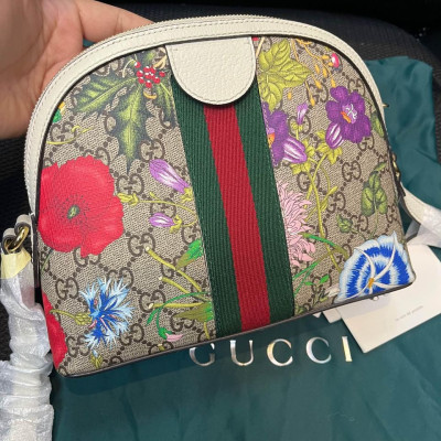 GUCCI Ophidia Small Multicolor GG Flora Shoulder Bag