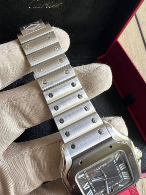 CARTIER SANTOS ADLC GRAY DIAL US AD NEW AUTHENTIC
