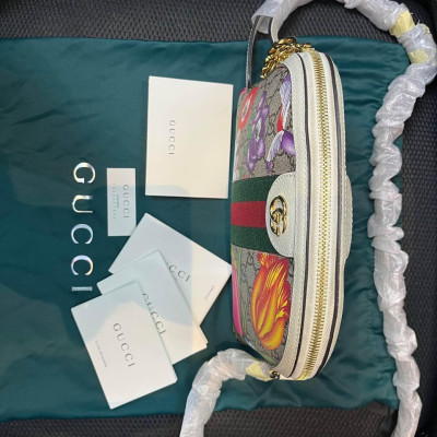 GUCCI Ophidia Small Multicolor GG Flora Shoulder Bag