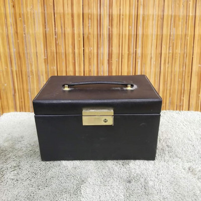 Black Leather Jewelry Organizer Box