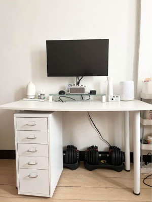 White Desk Table IKEA Adils Ofix 120x60x74cm