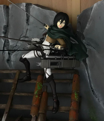 Original Mikasa Figma with diorama