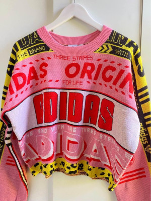 Authentic Adidas Oversized Pink Knitted Sweater