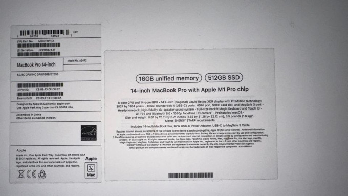 14-inch Macbook Pro 512 GB SSD