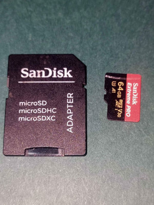 SANDISK EXTREME PRO SD CARD 64GB WITH ADAPTER