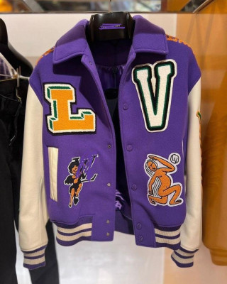 L.V. VARSITY BOMBER JACKET FASHION COAT