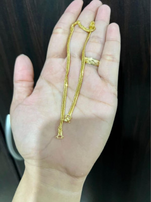 Saudi gold 18k anklet triple lock