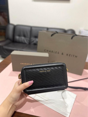 Charles & Keith Woven Zip Around Wallet