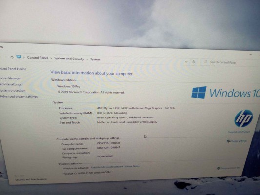 DESKTOP COMPUTER..RYZEN PRO WITH WINDOWS 10 PRO