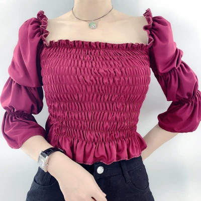 Puff smoked blouse 🔥