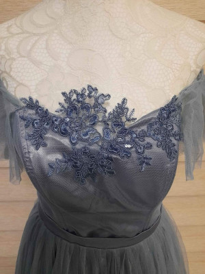 Pastel-Dusty Blue Tulle Gowns