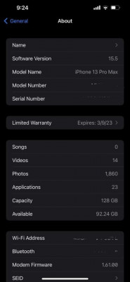 IPhone 13 Pro Max 128gb