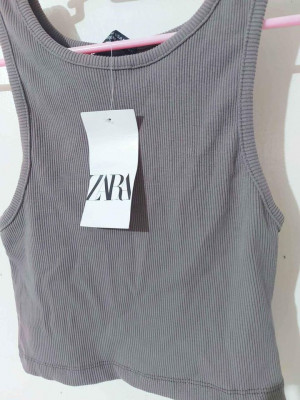 Zara racer back top gray Small- Brandnew
