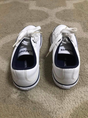 For KIDS Preloved & In Excellent Condition LACOSTE White Leather Size 29EU