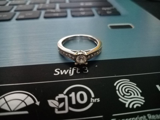 14k White Gold Engagement Ring