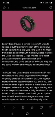 GUCCI X OURA 18K Wellness Ring