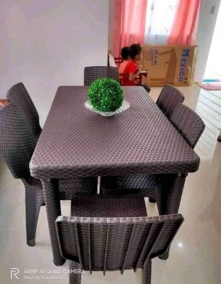 6 seater rattan dining set