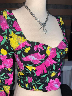 zara floral puff longsleeves