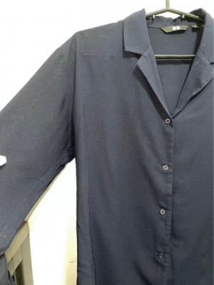 Uniqlo Rayon Long Sleeve (Women) Navy Blue