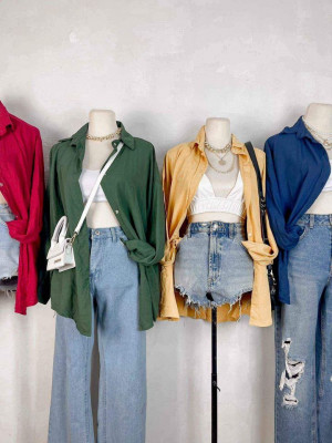 OVERSIZED LINEN POLO