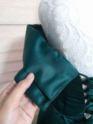 Emerald Green Duchess Gown X Back