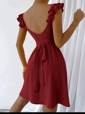 Ruffle trim sexy dress