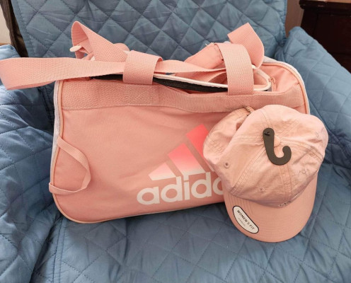 Adidas Duffle Bag and Hat (pink) with tag