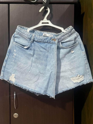 Denim skort