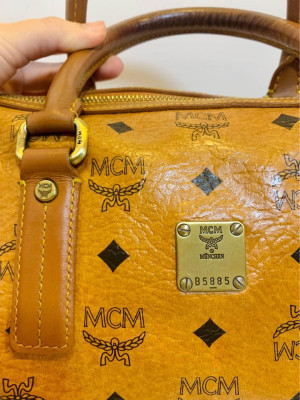 Mcm Cognac Boston Bag