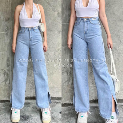 DENIM BAGGY WIDELEG PANTS