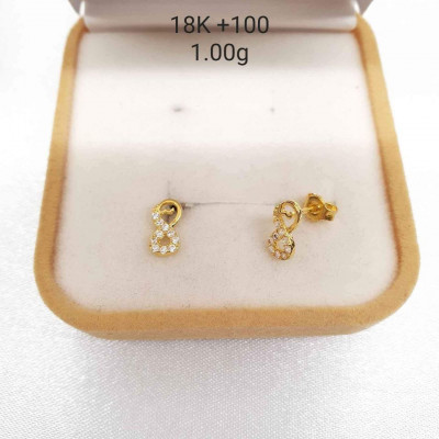 Infinity earring 18k Saudi gold