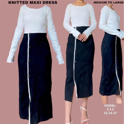 GOOD QUALITY RIBBED KNITTED MIDI SKIRT