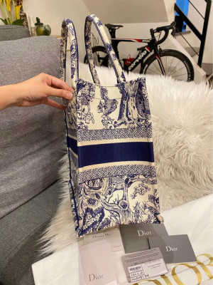 Dior Book Tote Small in Blue Toile de Jouy