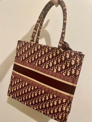 Dior Maroon Tote Bag