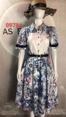 POLO SHORTSLEEVE MAXI DRESS WITH BELT