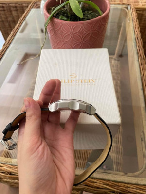 Philip Stein Teslar, Black Dial/Face and Black PS Leather Strap