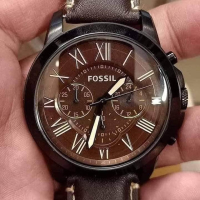 Fossil Men's FS5088 Brown Leather Quartz Watch