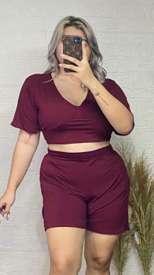 NEW IN PLUS SIZE COORDS VALYN COORD SHORTS WITH SIDE POCKET P340RT FIT XL XXL