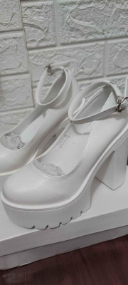 White Plaform Heels
